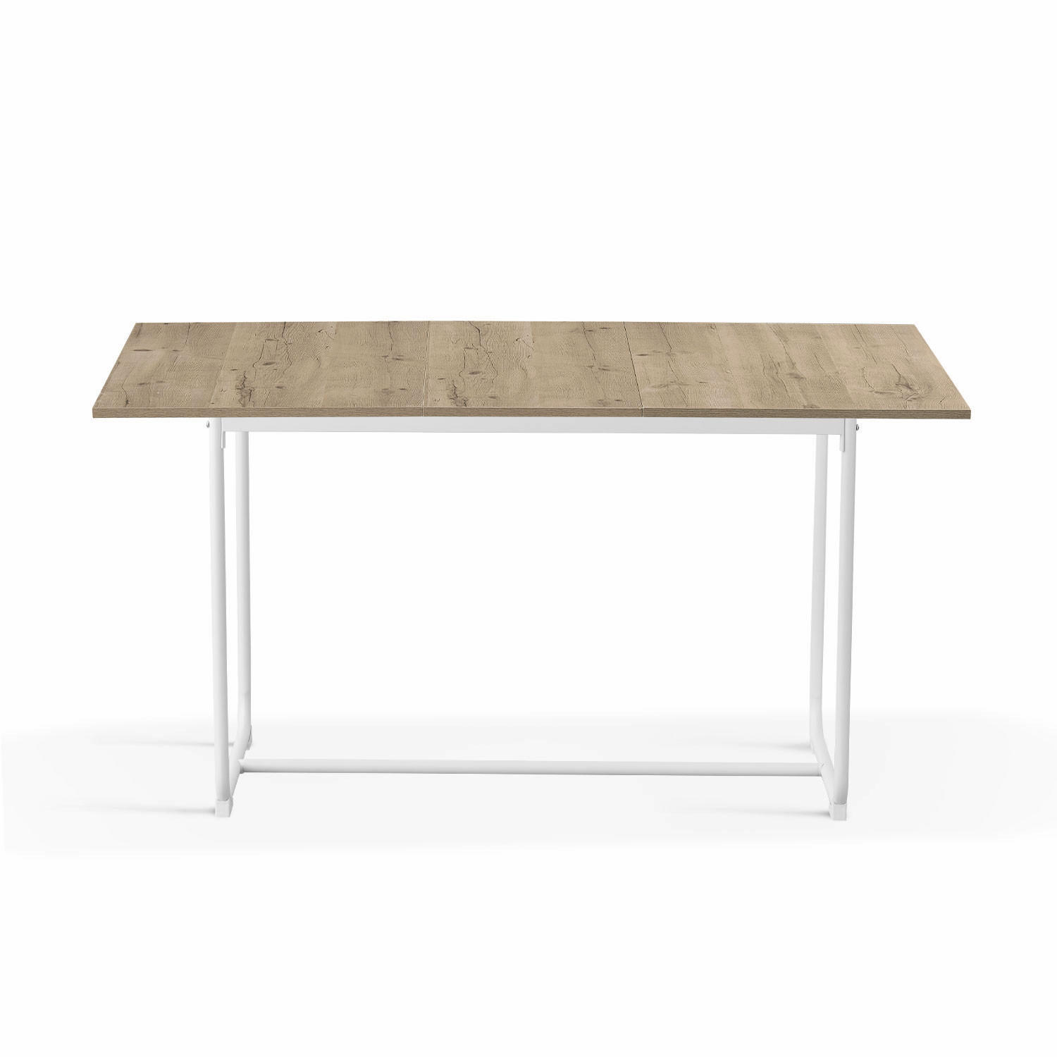 ESSTISCH PIUS 120-160/80/76 cm - Weiß/Eiche San Remo, Holzwerkstoff/Metall (120/80/76cm) - B&D Home