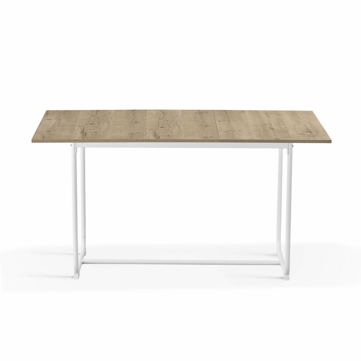 ESSTISCH PIUS 120-160/80/76 cm - Weiß/Eiche San Remo, Holzwerkstoff/Metall (120/80/76cm) - B&D Home