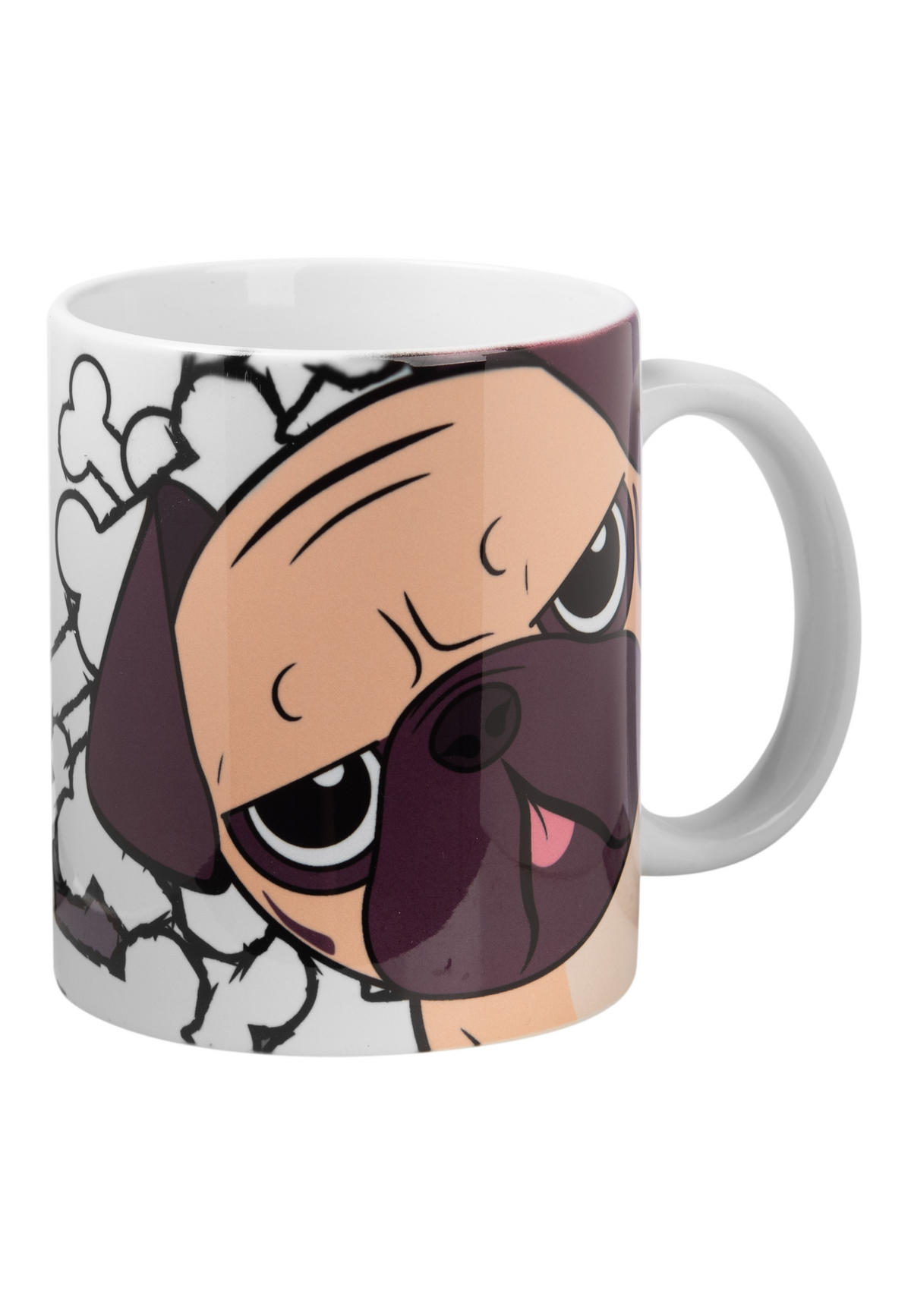 KAFFEEBECHER Bastian Bielendorfer Mops Otto! Jetzt nicht! Weiß 320 ml - Weiß, Keramik (0.32L) - United Labels