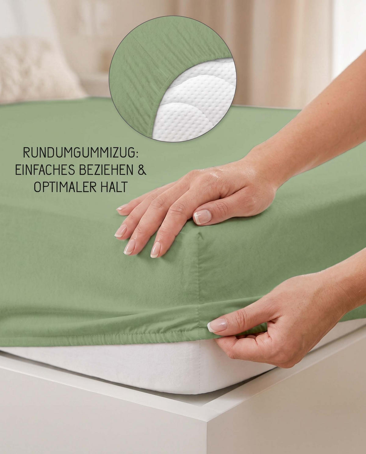 SPANNBETTTUCH Premium Biber fichte, 90x190 cm - 100x200 cm - Dunkelgrün, Textil (100/200cm) - biberna