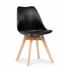 STUHL skandinavisch Dublin schwarz mit Kissen - Schwarz/Naturfarben, Holz/Kunststoff (49/83/54cm) - NEW HOME