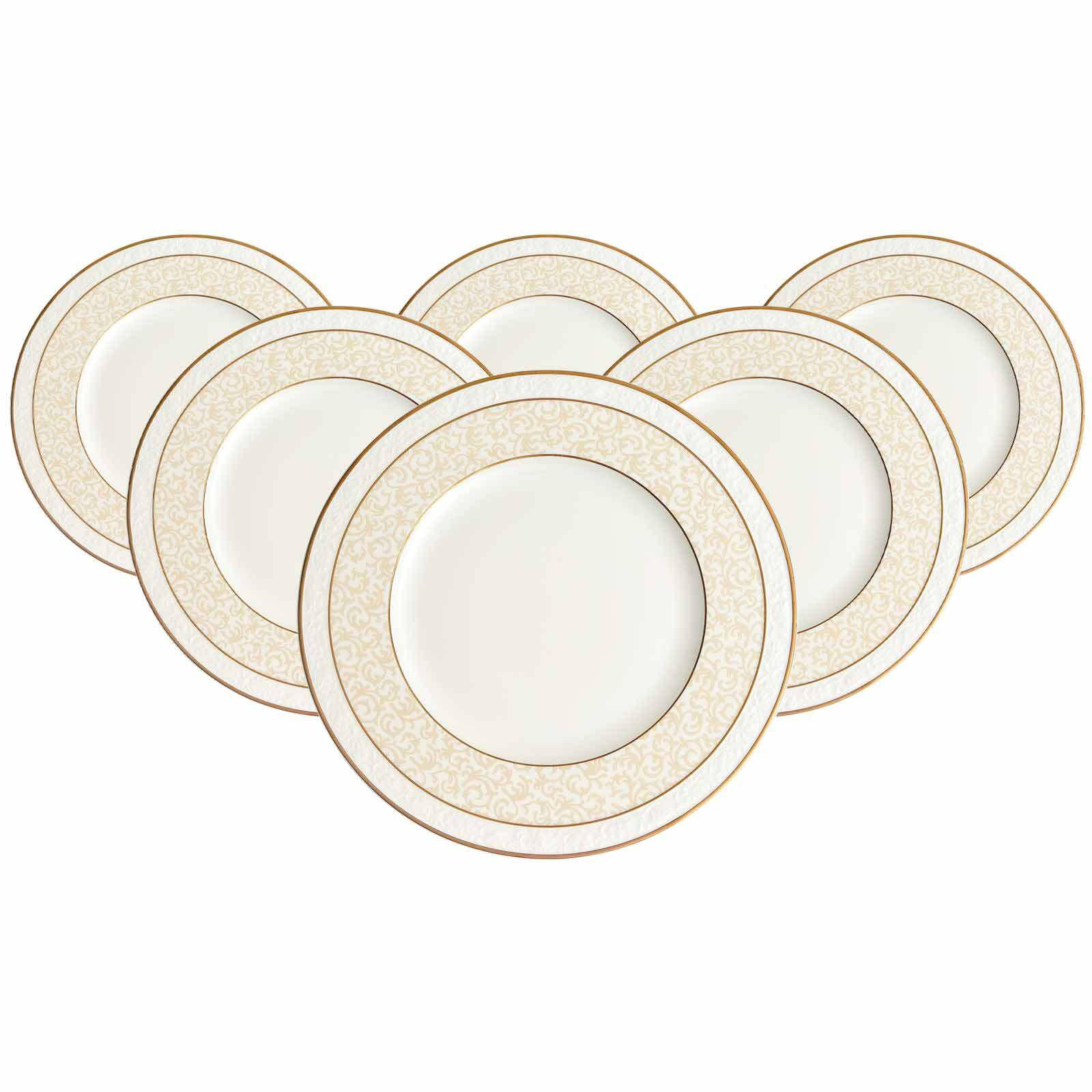 SPEISETELLER Ivoire weiß-gold ø 27,5 cm 6er Set - Goldfarben/Weiß, Keramik (27.5cm) - Villeroy & Boch