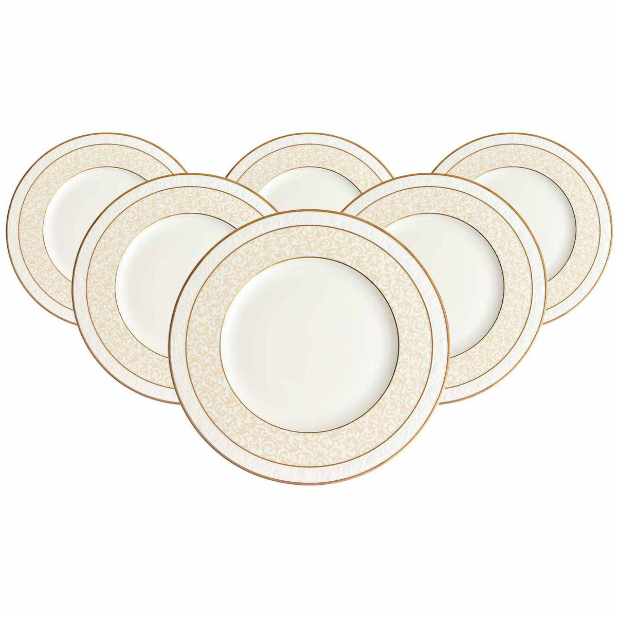 SPEISETELLER Ivoire weiß-gold ø 27,5 cm 6er Set - Goldfarben/Weiß, Keramik (27.5cm) - Villeroy & Boch