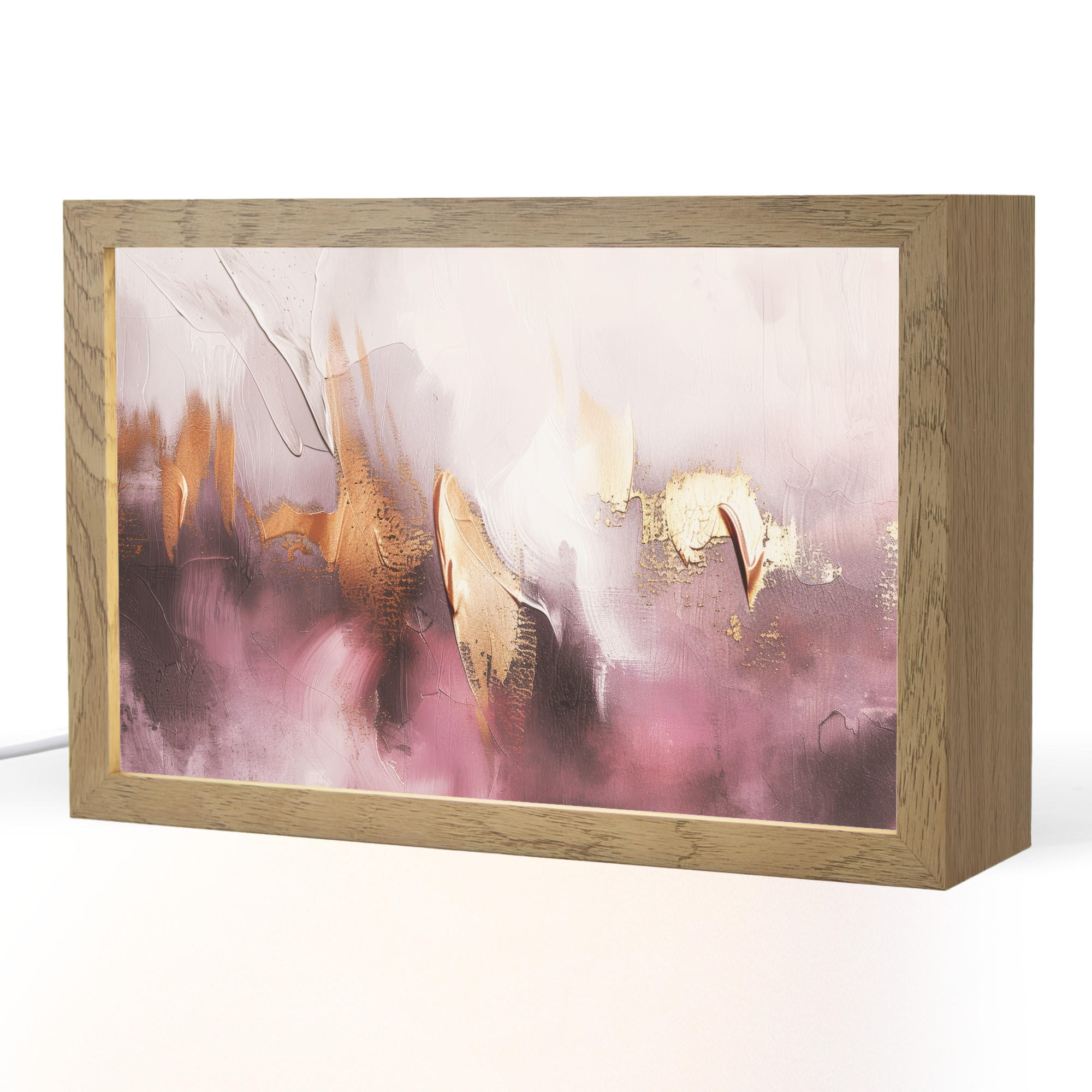 OnlyWow STOLNÍ LAMPA Fialová - abstraktní - barva - zlatá 30x20 cm