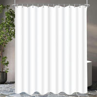 DUSCHVORHANG 240 x 200 cm Reinweiß Beschwerter Saum Wasserabweisend Waschbar Polyester - Weiß, Textil (240/200cm)