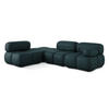 ECKSOFA Links Kunstleder Blau - Blau/Petrol, Leder/Kunststoff (190/285cm) - Makamii