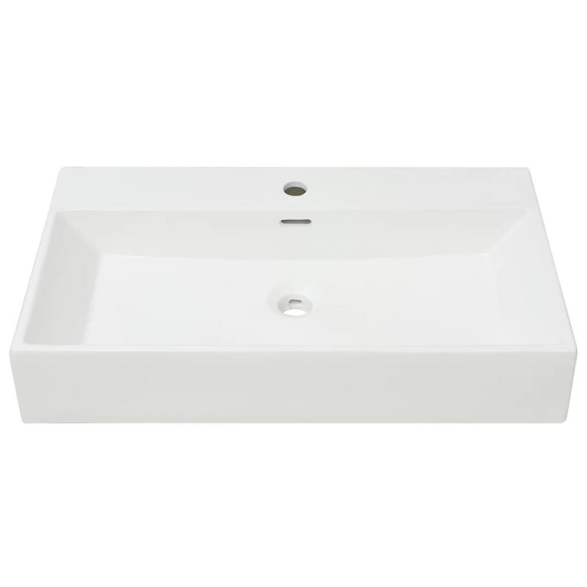 WASCHBECKEN Kutzer 76/42.5/14.5 cm - Weiß, Keramik (76/14.5/42.5cm) - Nettlife