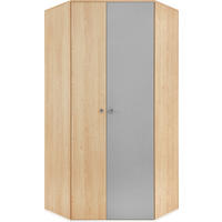 DREHTÜRENSCHRANK BRERA 90/190/90cm 2-türig Eichefarben - Eichefarben/Grau, Holzwerkstoff (90/190/90cm) - MASSENO