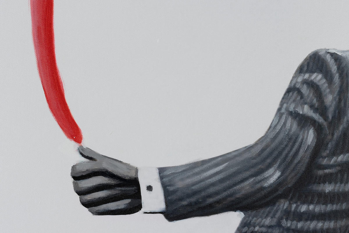 ACRYLBILD HANDGEMALT 75/100 cm - Rot, Holz/Textil (75/100cm) - KUNSTLOFT