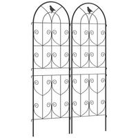 ROSENBOGEN-SET 2TLG. - Schwarz, Metall (1.3/150/50cm) - Outsunny