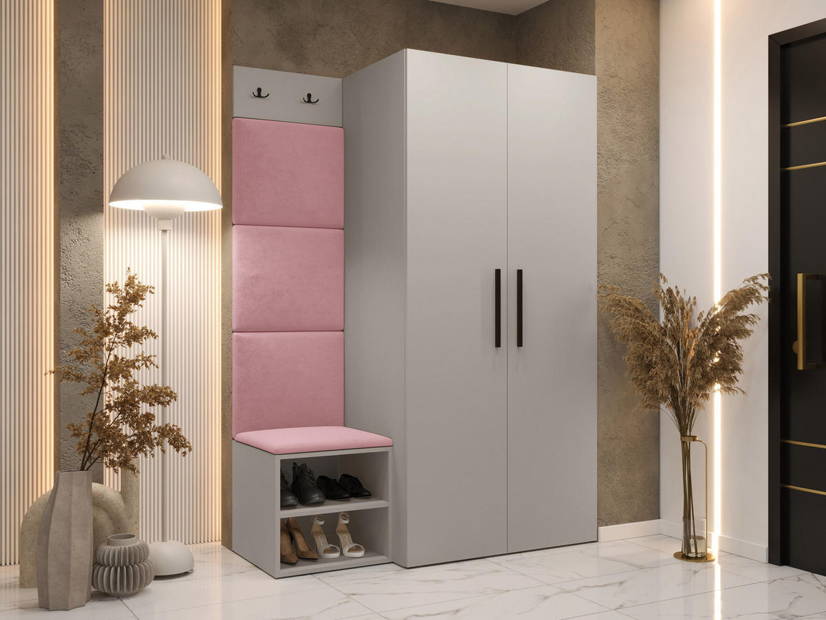 GARDEROBEN-SET Medi IV - Kaschmir/Hellrosa, Holzwerkstoff/Kunststoff (80/191/50cm) - MIRJAN24