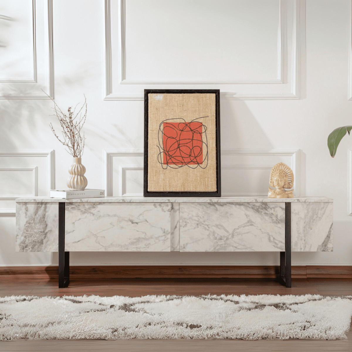 TV-MÖBEL mit 2 klapptüren - serenity 180/29,5/50 cm - Schwarz, Holzwerkstoff (29.5/50/188cm) - Calicosy