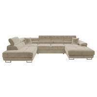 WOHNLANDSCHAFT Torezio Bis, Seite: Links - Creme, Holz/Textil (346/90/203cm) - MIRJAN24