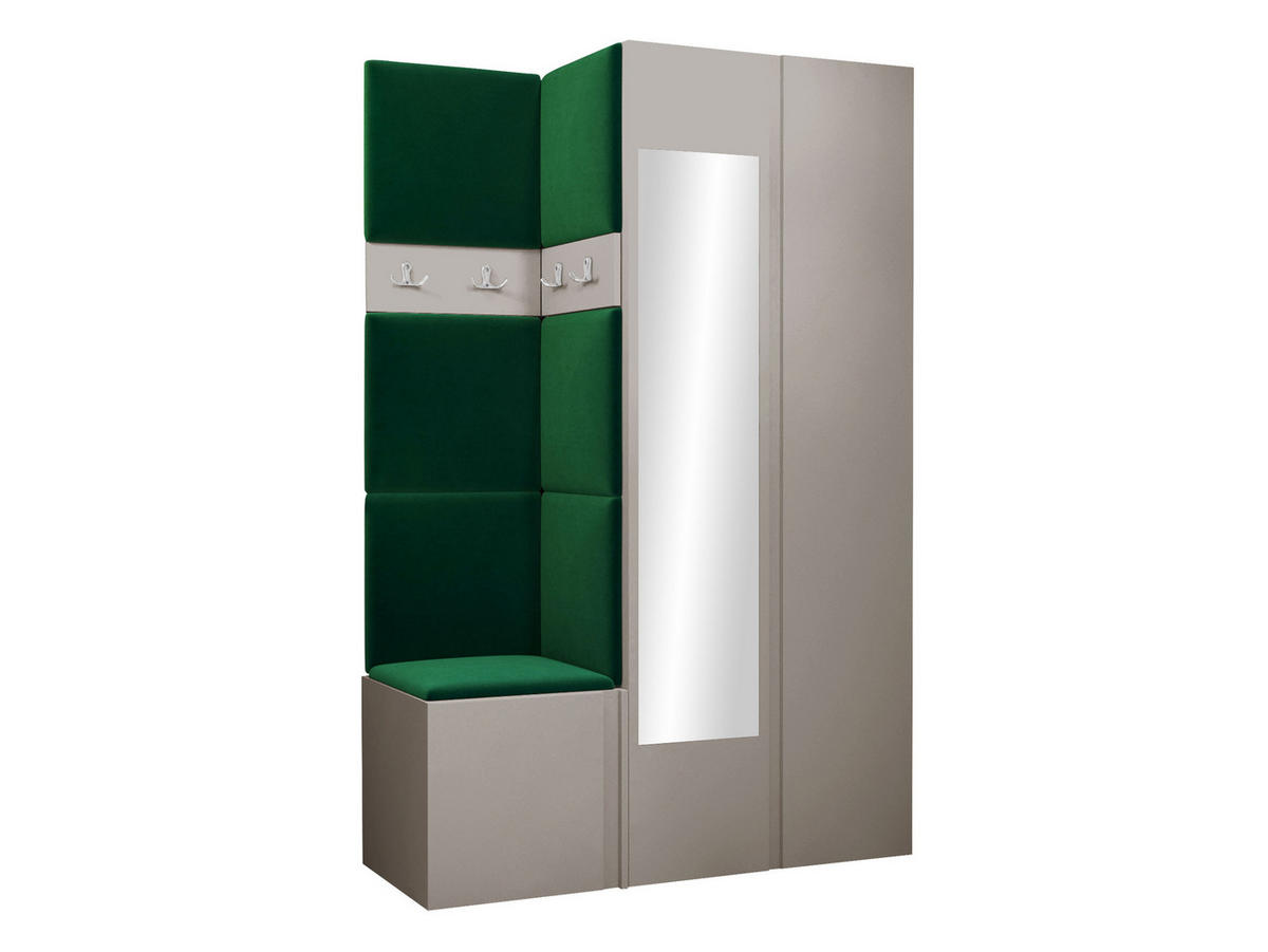 GARDEROBEN-SET Orion XXVI - Kaschmir/Grün, Holzwerkstoff/Kunststoff (116/186/46cm) - MIRJAN24