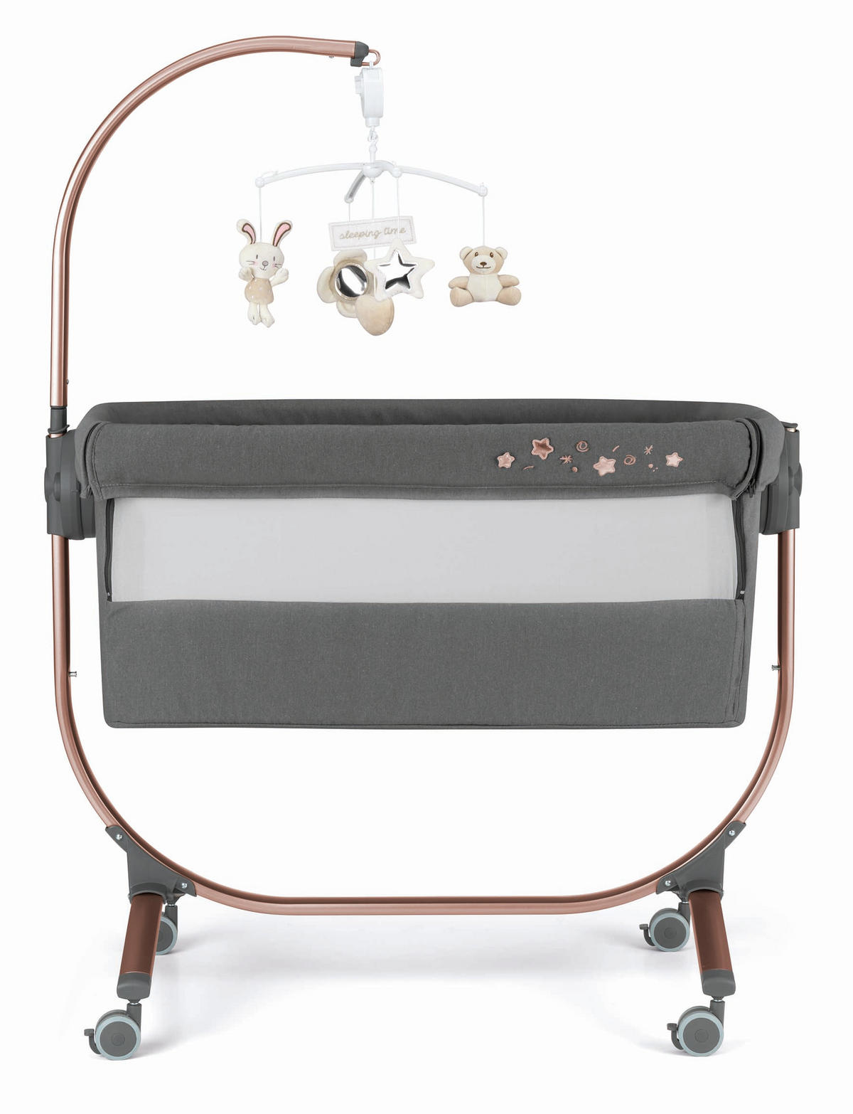 BEISTELLBETT Babybett für Babys Cullami | für 0-9 kg | 8-fach höhenverstellbar | Anthrazit - Anthrazit, Textil (75/15/110cm) - Cam il Mondo del Bambino S.p.A.