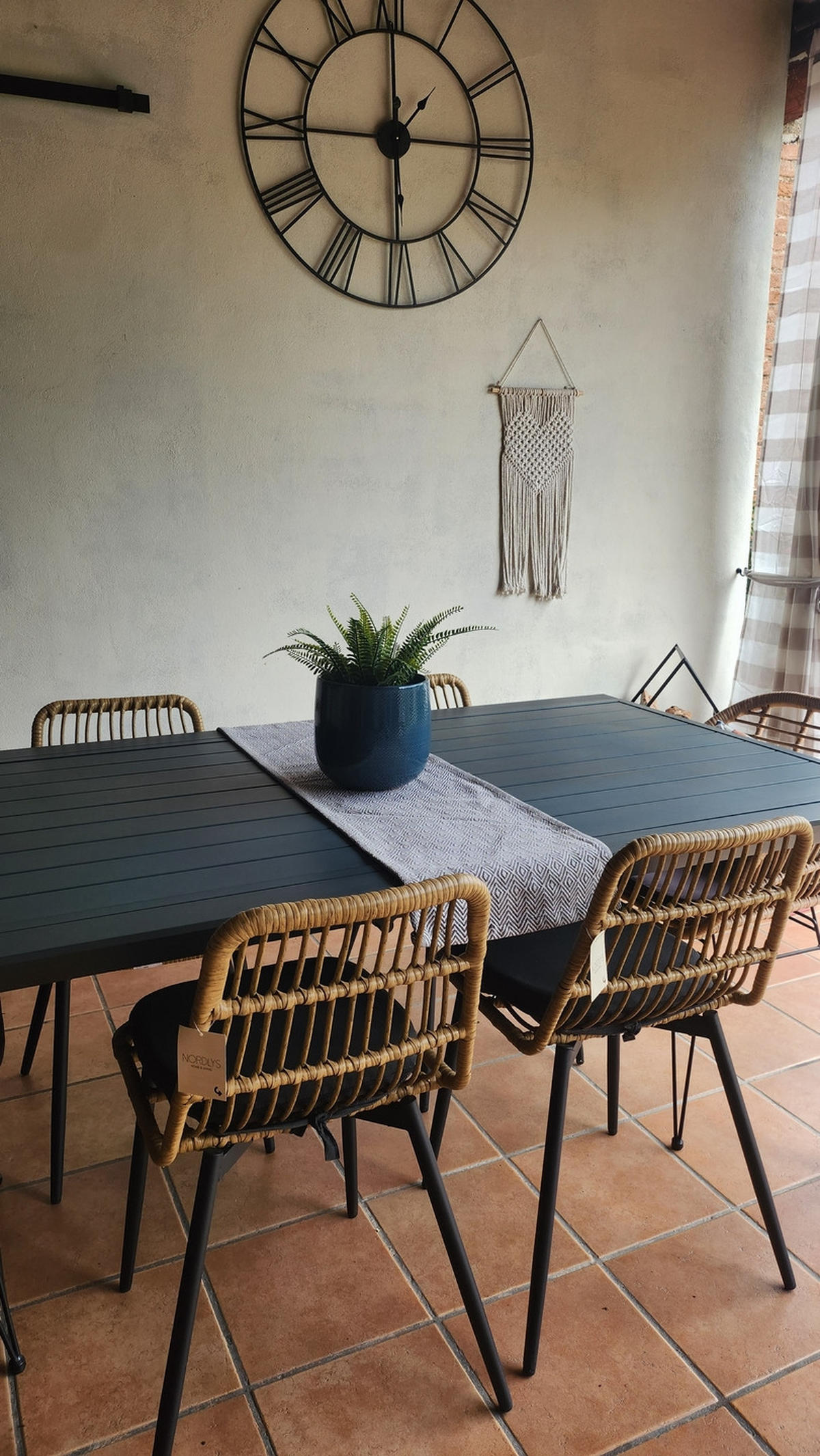 STUHL 4er-Set Rattan Braun - Braun, Metall (43/83/47cm) - Nordlys