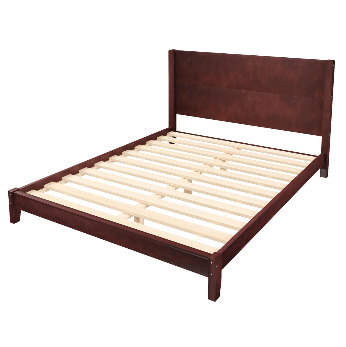 POSTEĽ 160/200 cm hnedá s čelom a roštom z MDF a preglejky - hnedá, kompozitné drevo (160/200cm) - OKWISH