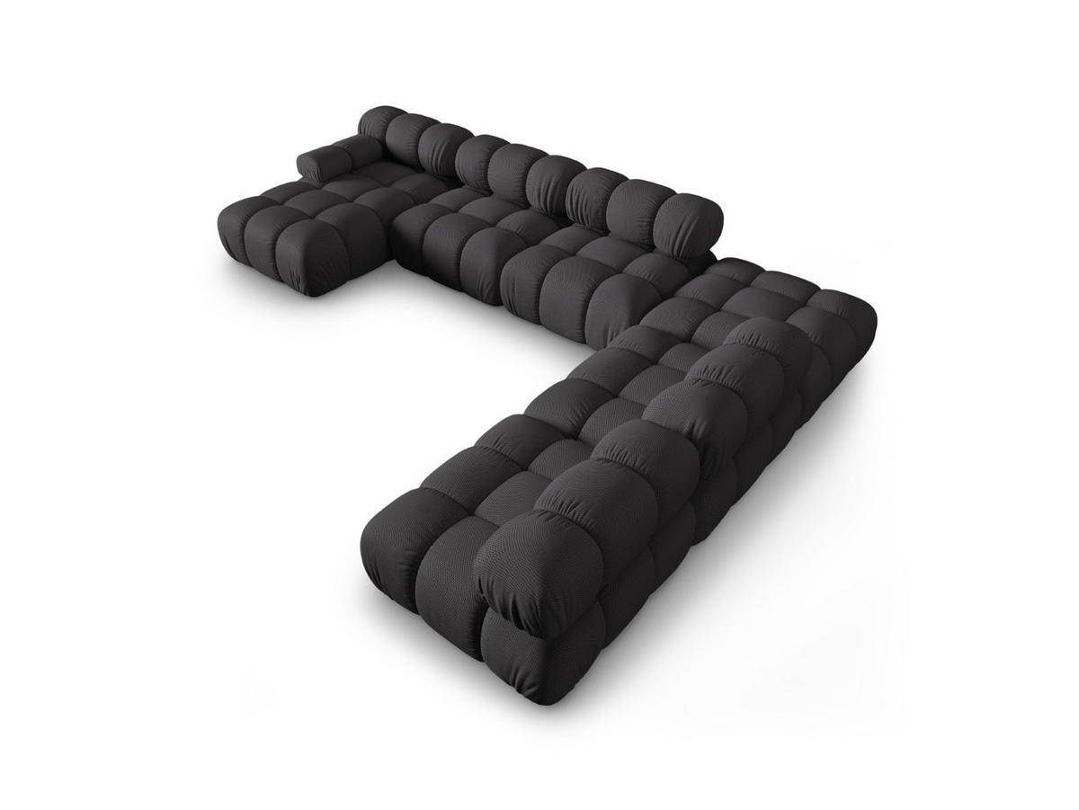 PANORAMASOFA modular rechts Bellis aus 3D-Stoff Expresso 7 Sitzplätze - Graubraun, Textil (282/70/376cm) - Micadoni