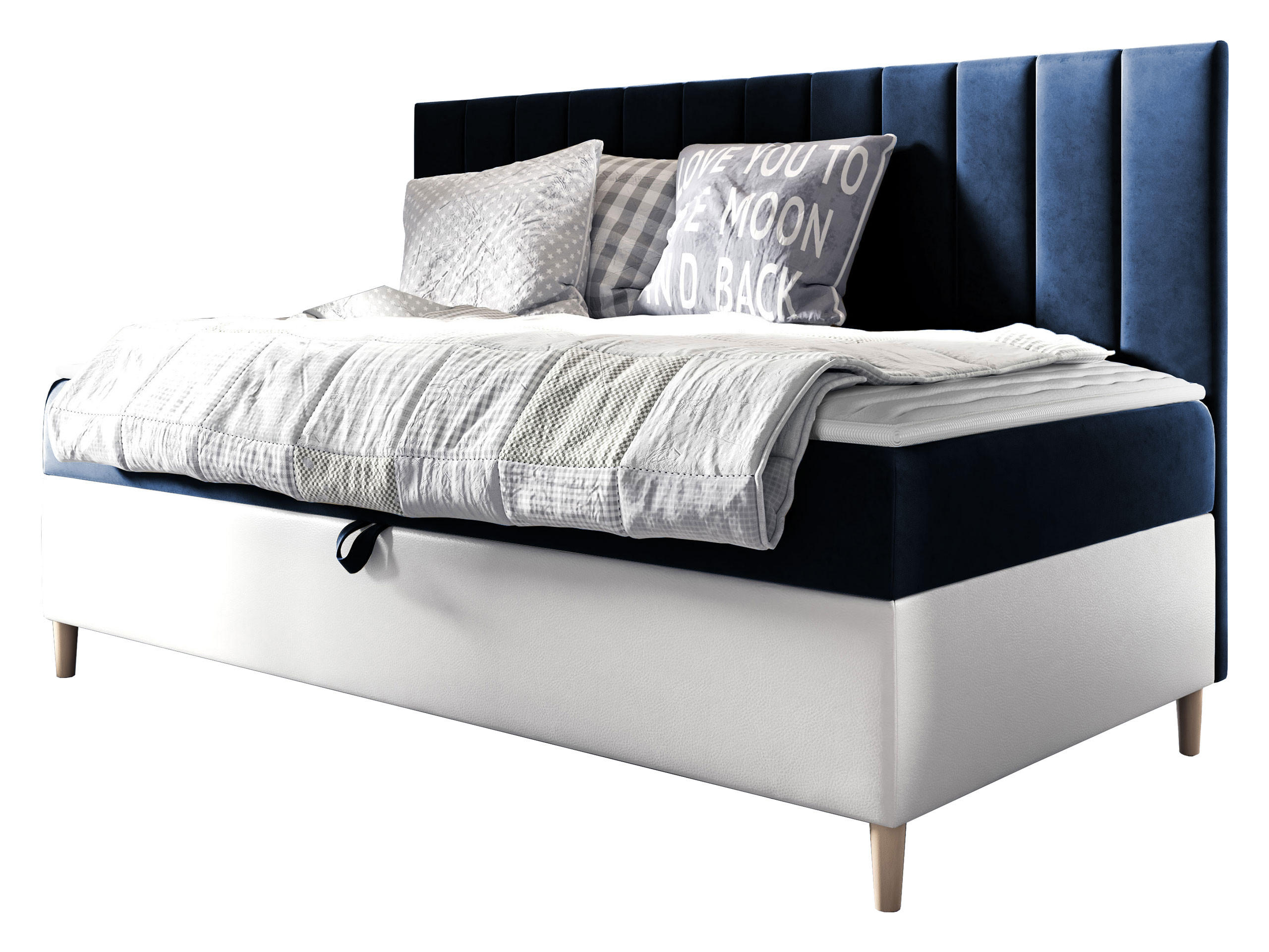 BOXBETT Maja Junior 2 - Blau/Weiß, Holz (100/200cm) - MIRJAN24
