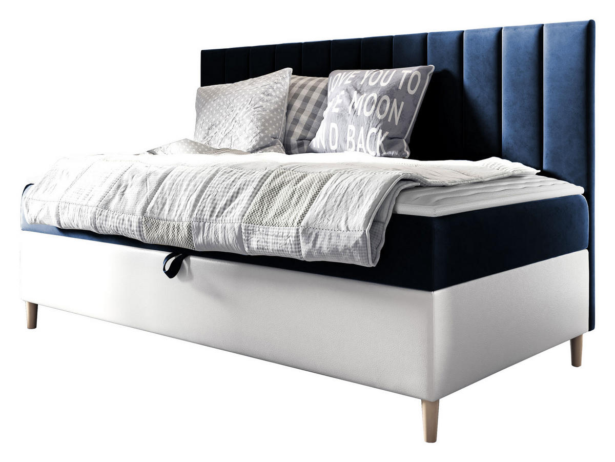 BOXBETT Maja Junior 2 - Blau/Weiß, Holz (100/200cm) - MIRJAN24