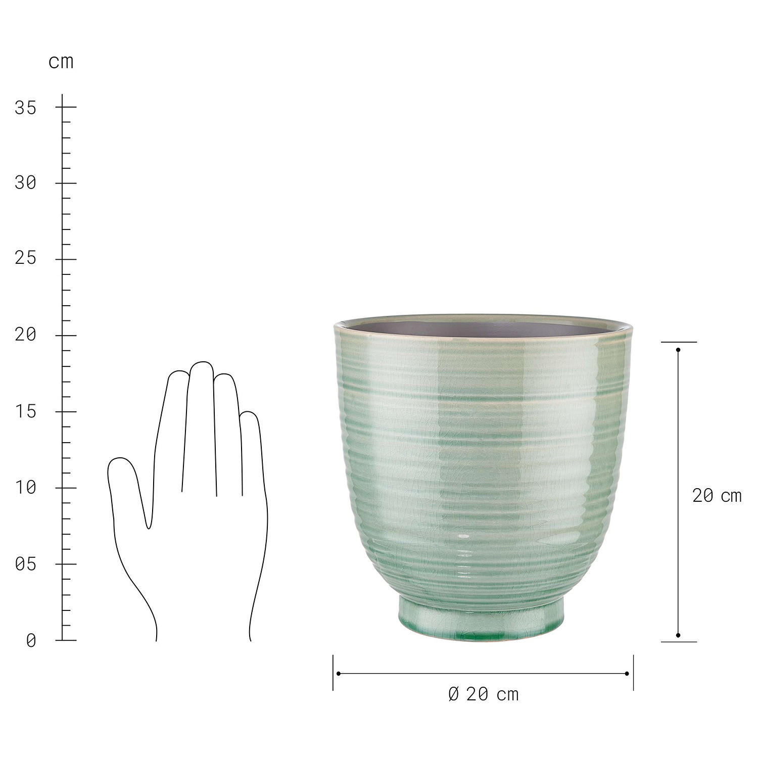 BLUMENTOPF Bloom - Mintgrün, Keramik (20cm) - Butlers