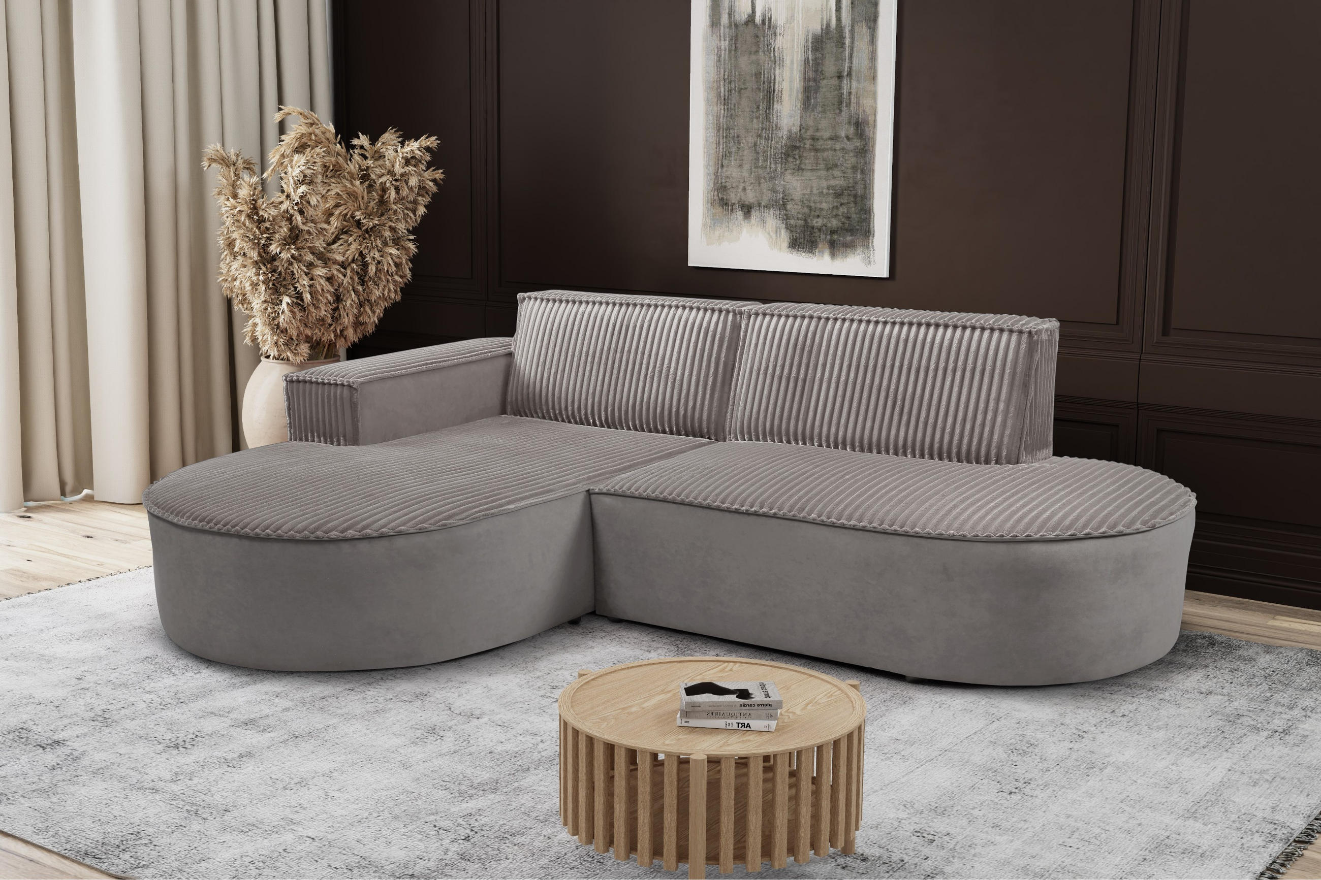 ECKSOFA L-förmiges Modena Soft Beige Links - Beige, Holz (165/236cm) - Kaiser Möbel