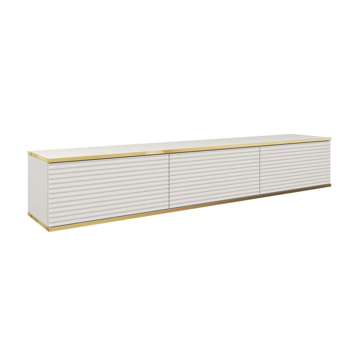 HÄNGEBOARD Banff RTV175 MDF – Matt Weiß, Artisan-Eiche - Weiß, Glas/Holzwerkstoff (175/30/32cm) - Komodee