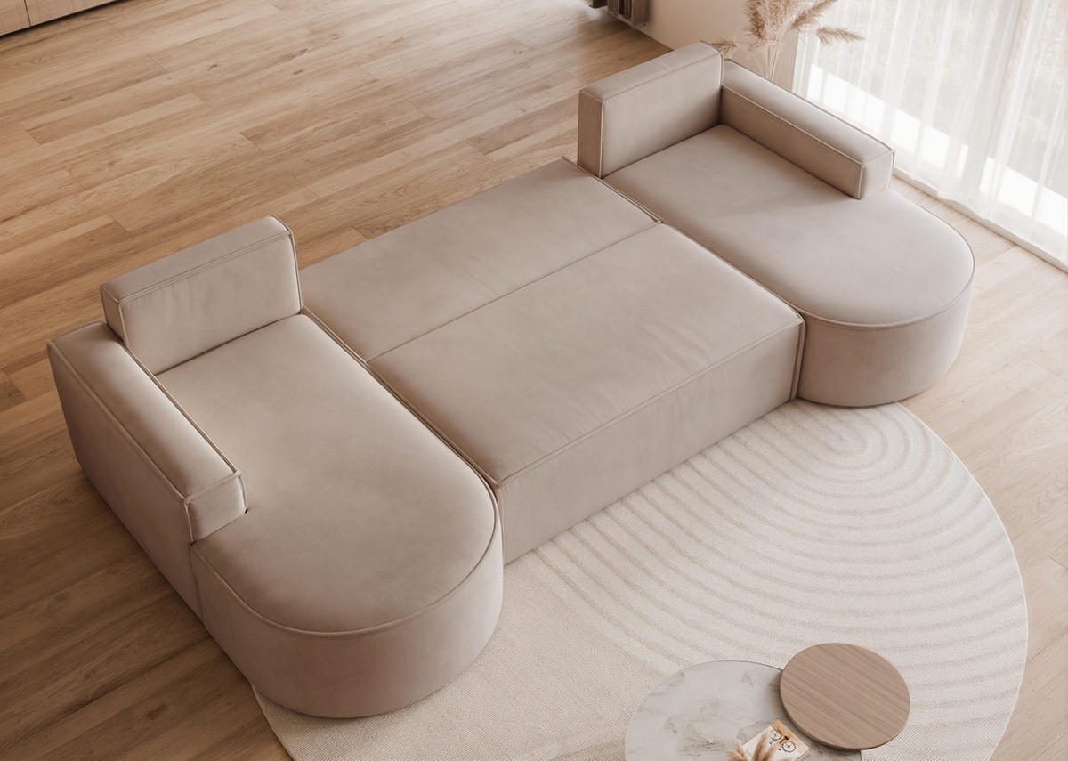 WOHNLANDSCHAFT SOFIA mit Schlaffunktion und Bettkasten Braun - Braun, Holzwerkstoff/Kunststoff (316/88/157cm) - Idohome
