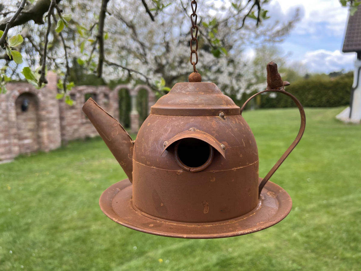 VOGELHAUS zum Aufhängen Deko Rost  - Braun, Metall (26/52/18cm) - DanDiBo