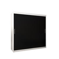 SCHWEBETÜRENSCHRANK 200/200/62 2-türig - Silberfarben/Schwarz, Holz/Kunststoff (200/200/62cm) - Abiks Möbel