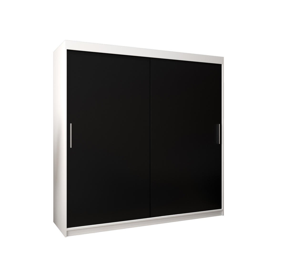 SCHWEBETÜRENSCHRANK 200/200/62 2-türig - Silberfarben/Schwarz, Holz/Kunststoff (200/200/62cm) - Abiks Möbel