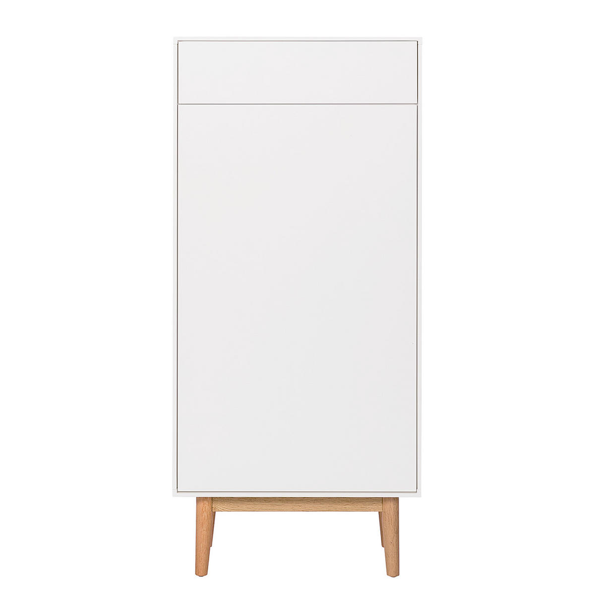 SCHUHKOMMODE mit 1 Schublade und 1 Tür - Eichefarben/Weiß, Holzwerkstoff (60/132/38cm) - home24