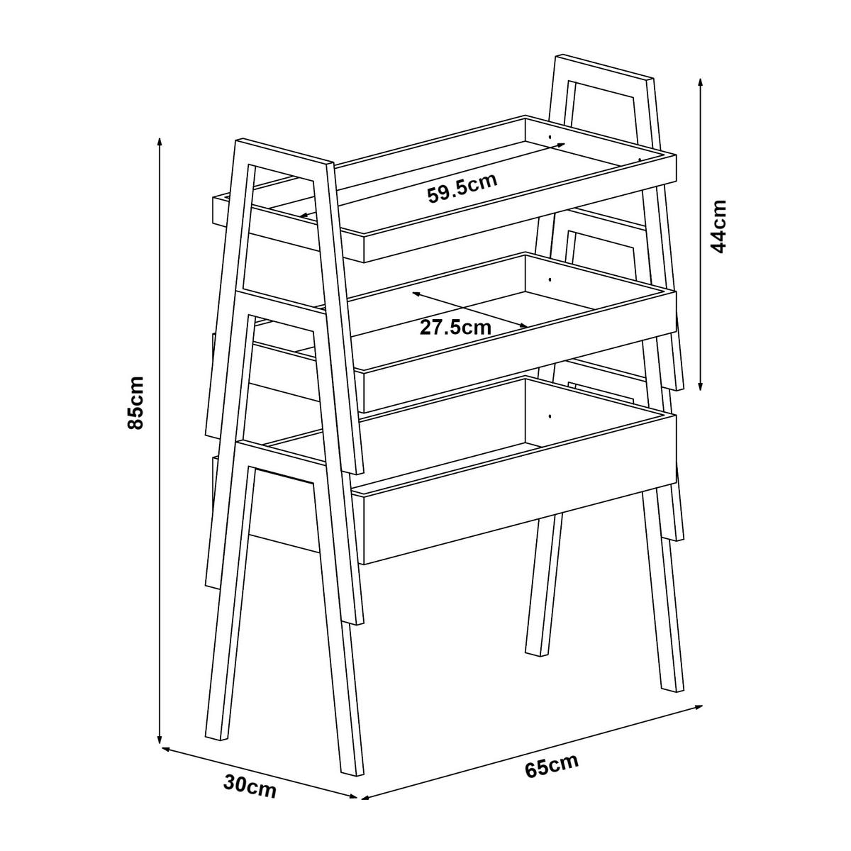 STAPELREGAL Hitra - Naturfarben/Weiß, Holz (65/85/30cm) - [en.casa]