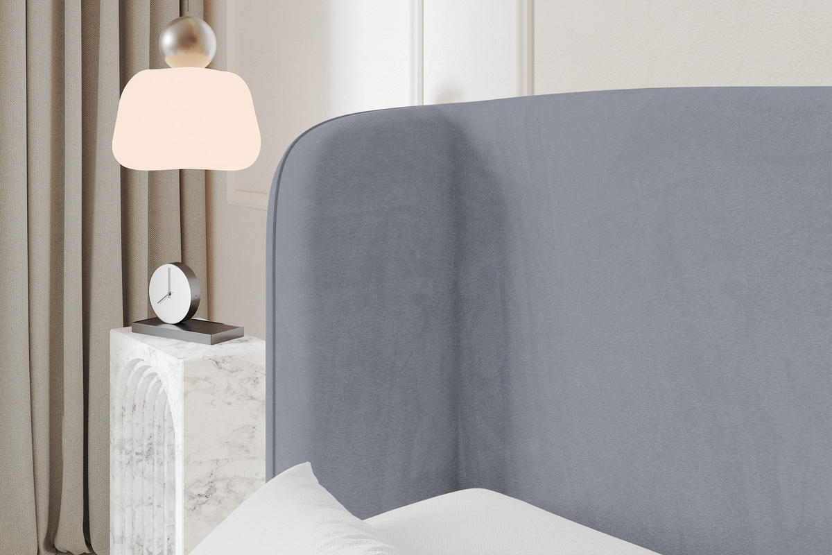POLSTERBETT mit Bettkasten und Lattenrost, Boxbett ohne Matratze - ESTI 160x200 Grau - Grau, Holzwerkstoff/Textil (160/200cm) - ALTDECOR
