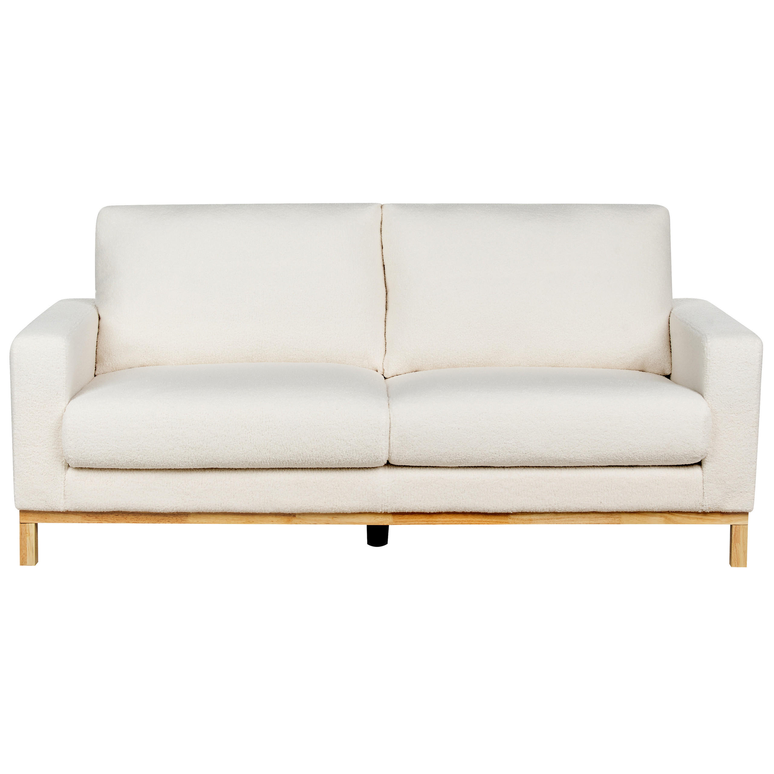 2-SITZER-SOFA Bouclé weiss/hellbraun Siggard - Hellbraun/Weiß, Textil (184/84/92cm) - Beliani