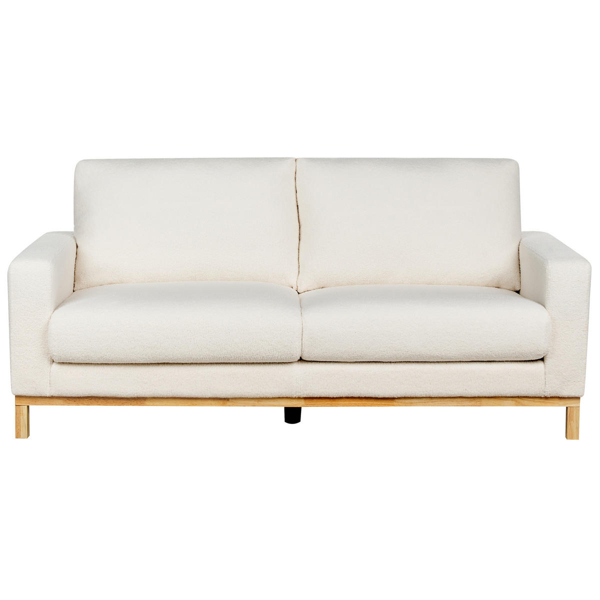2-SITZER-SOFA Bouclé weiss/hellbraun Siggard - Hellbraun/Weiß, Textil (184/84/92cm) - Beliani