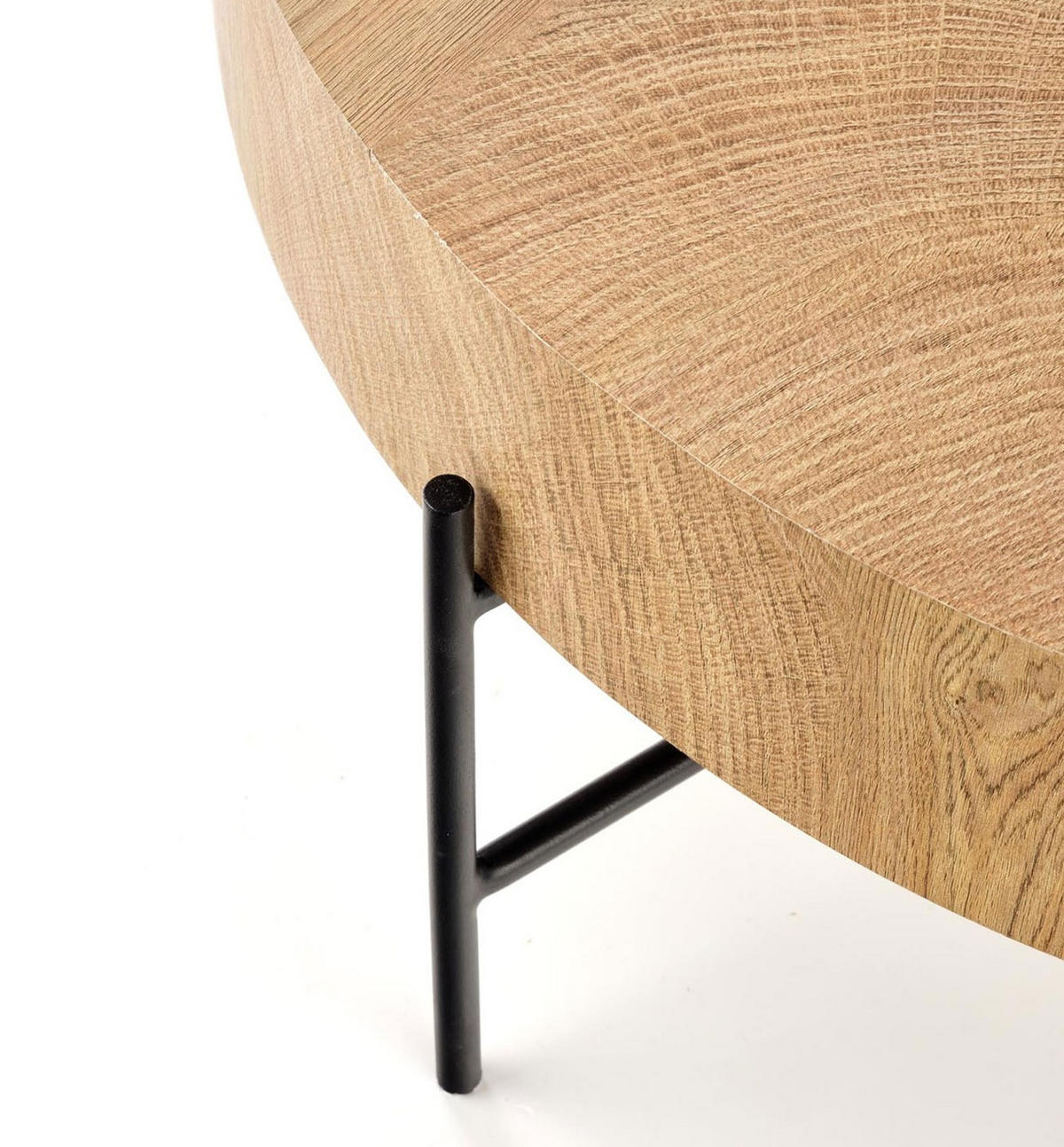COUCHTISCH Brooklyn Eiche Natur / schwarz 80 / 80 / 37cm - Eichefarben/Schwarz, Holz/Holzwerkstoff (80/80/37cm) - Feldmann-Wohnen