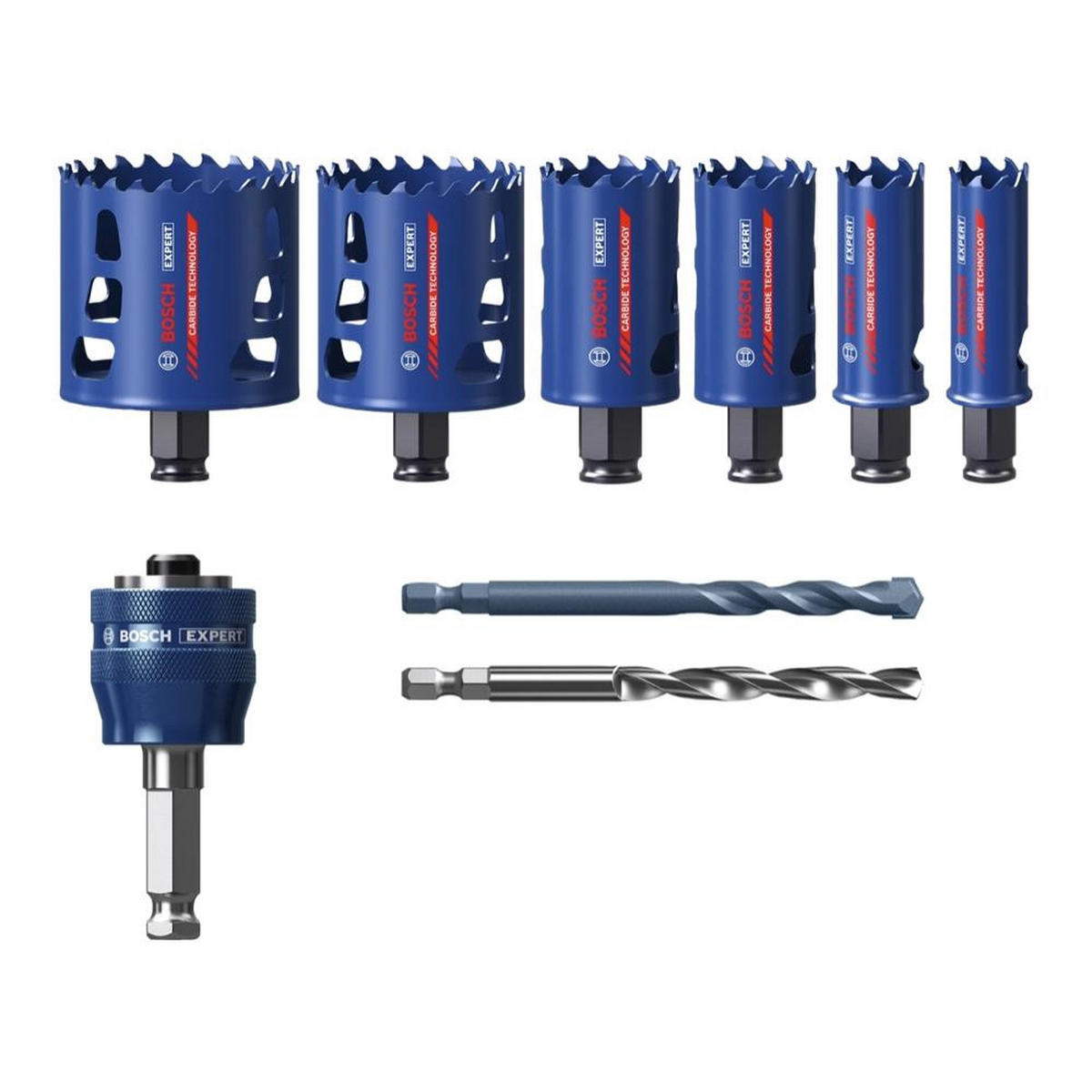 BOSCH EXPERT Tough Material Lochsägen Set 22 - 68 mm 9 tlg. ( 2608900445 ) Carbide Universal - Nachfolger von 2608594183 - Multicolor, Kunststoff (36.4/25.5/11.8cm) - Bosch Professional