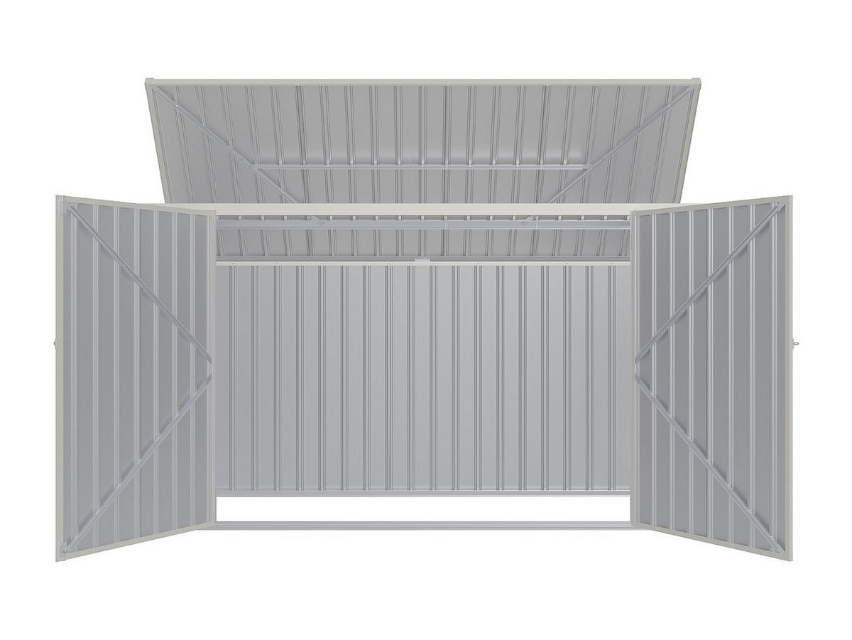 MÜLLTONNENBOX - 235cm x 97cm - Stahl - anthrazitgrau - ILARIO - Anthrazit, Metall (235/112/97cm) - Vente-Unique