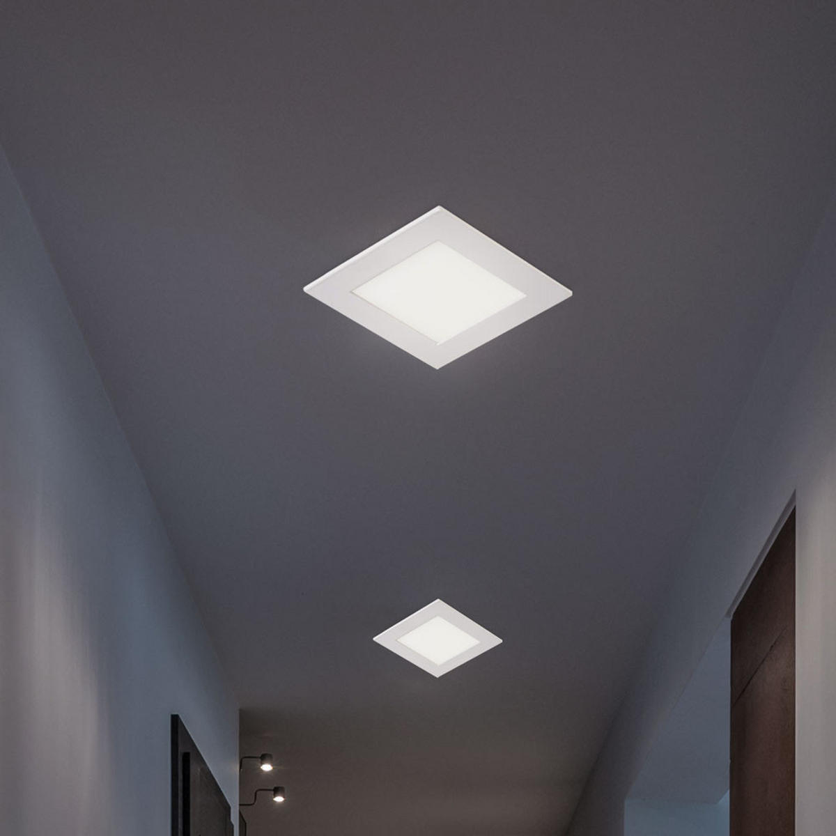 LED EINBAU PANEL Aluminium Weiß - Weiß, Metall (8.4/8.4/1.2cm)