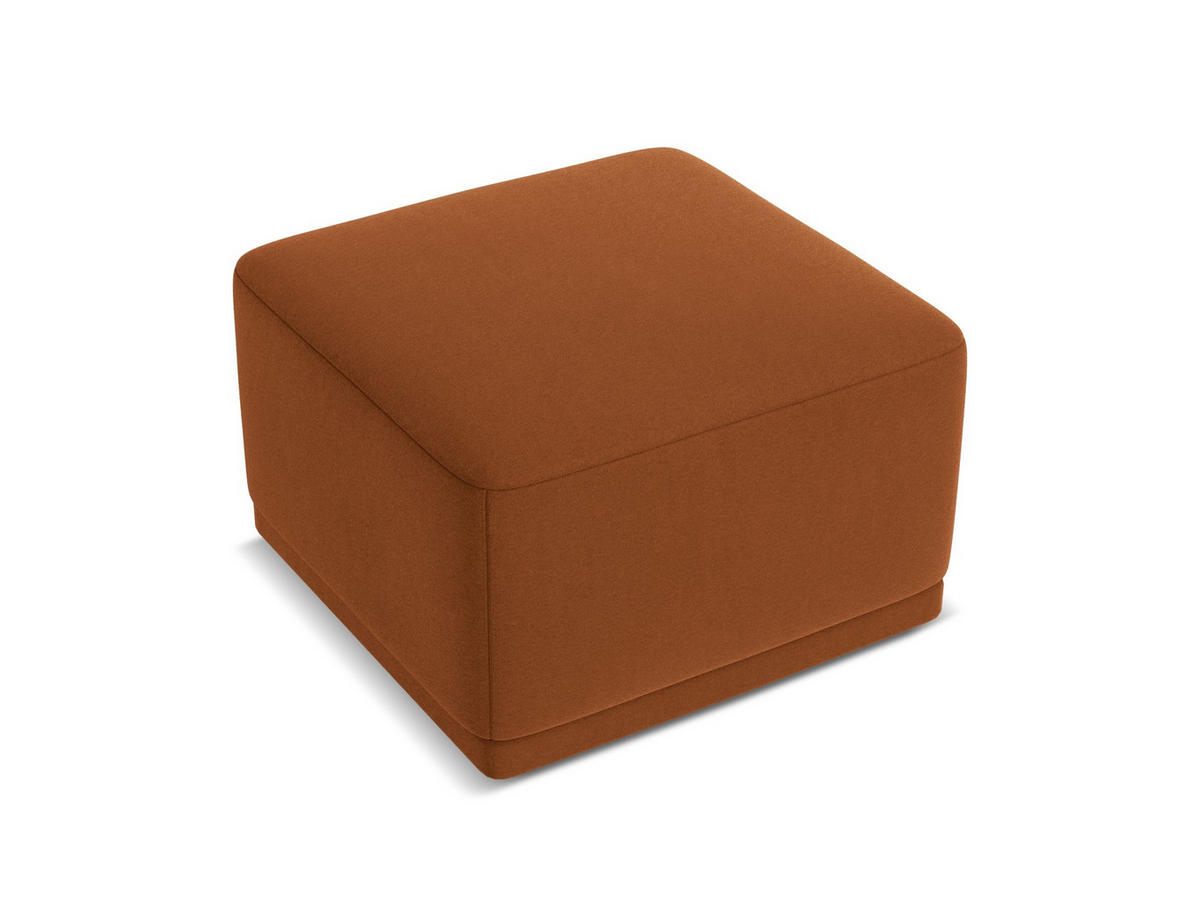 POUF Samt Stoff Orange - Terra cotta/Schwarz, Kunststoff/Textil (65/40/65cm) - Makamii