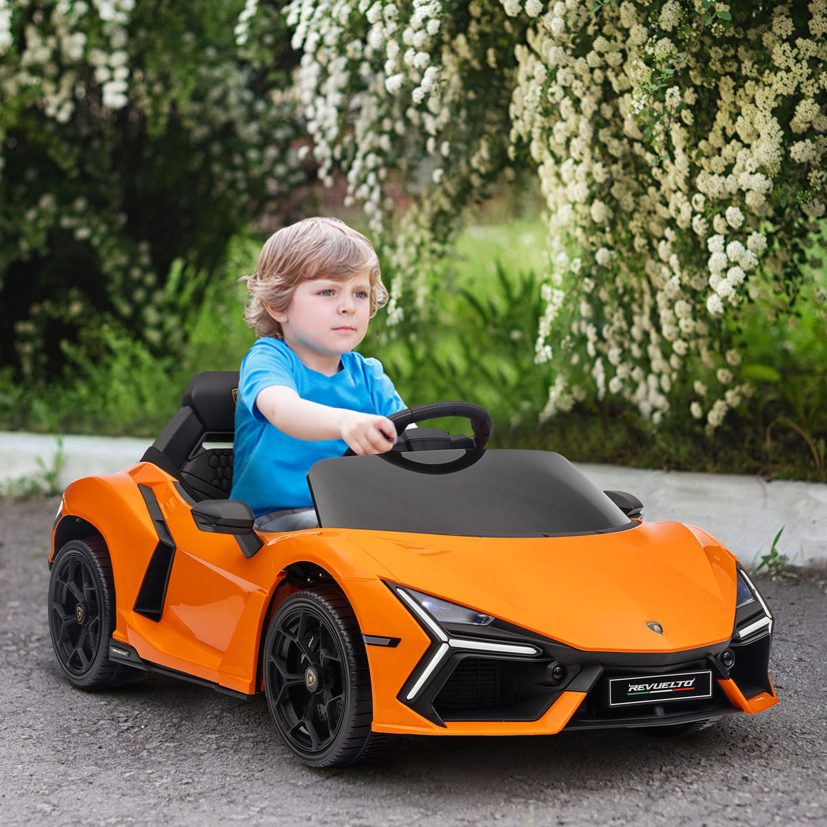 ELEKTROAUTO DE-06232 Lamborghini-inspiriert mit Fernbedienung Orange - Orange, Kunststoff/Metall (105/60/40cm) - ComfortXL