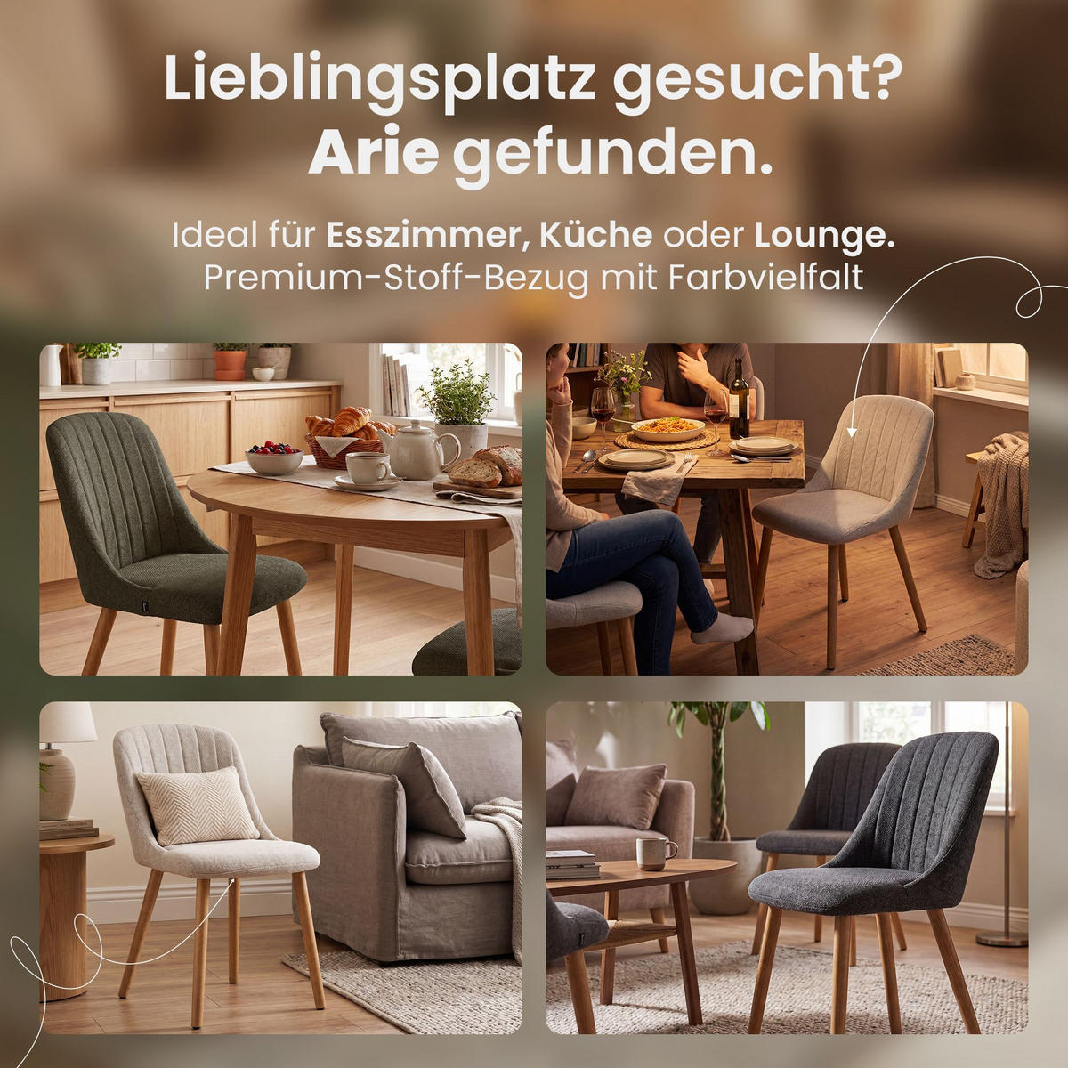ESSZIMMERSTUHL Stoff Hellgrau - Eukalyptusholzfarben/Hellgrau, Holz/Textil (49/82/56cm) - CLP