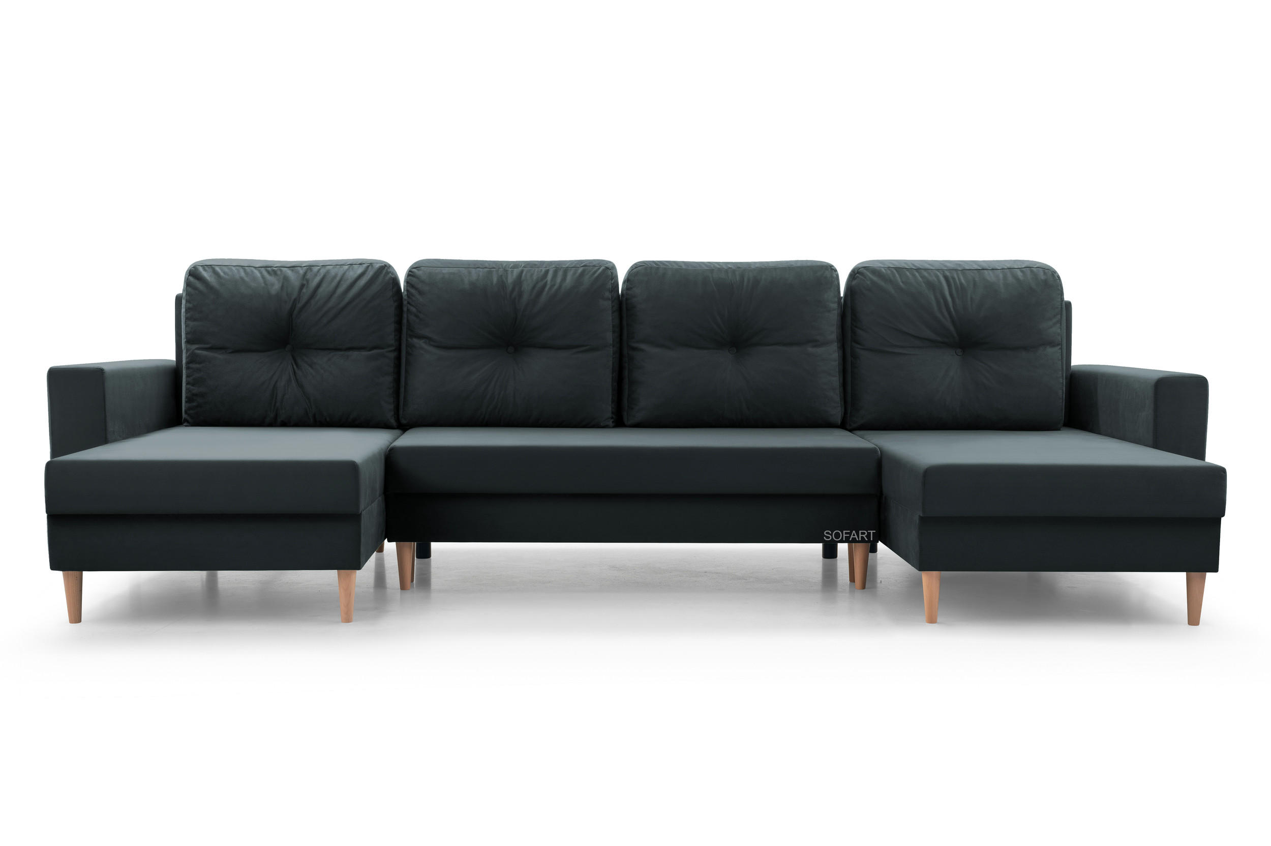 WOHNLANDSCHAFT - CARL U (Dunkelgrau) - Anthrazit, Holzwerkstoff (300/90/142cm) - Möblo