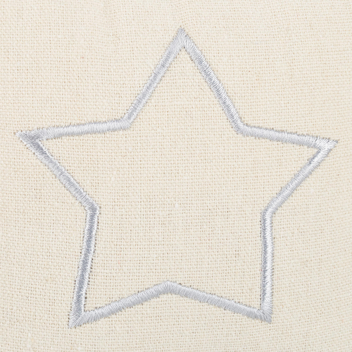 TÜRSTOPPER Beige Sack Sternmotiv Polyester Sandfüllung - Creme, Naturmaterialien/Textil (14/10cm) - Relaxdays