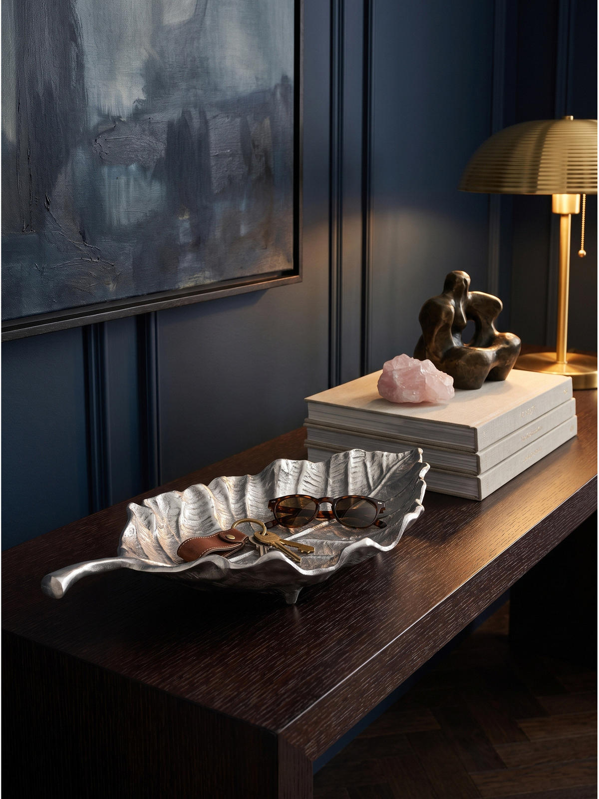 DEKOSCHALE SUBIACO, Aluminium, handgefertigt, Silber, 67 x 27 x 11 cm - Silberfarben, Metall (11cm) - KADIMA DESIGN