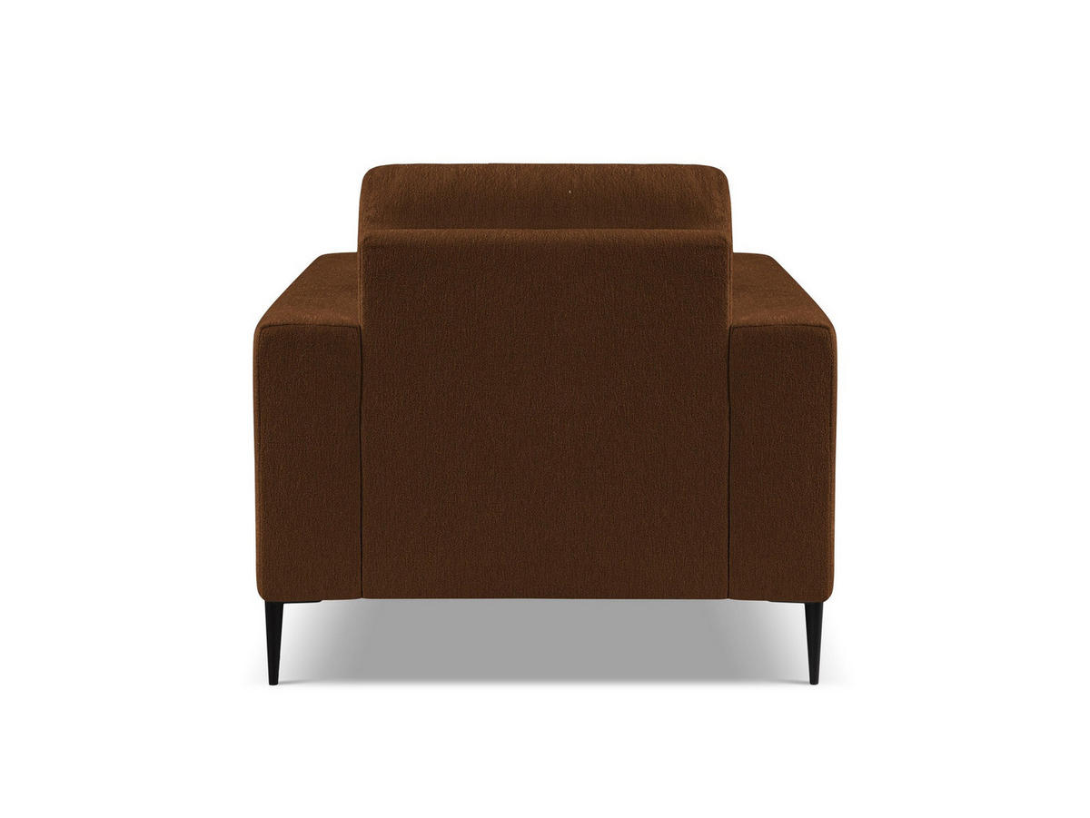 SESSEL Chenille Stoff Orange - Terra cotta/Schwarz, Holzwerkstoff/Textil (93/88/105cm) - Makamii