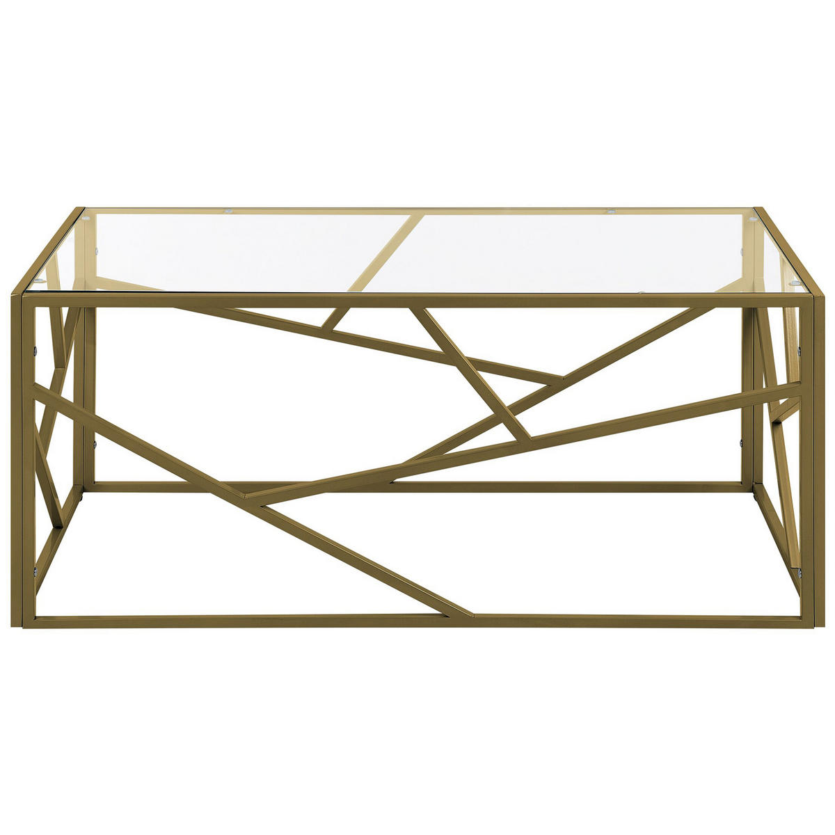 COUCHTISCH Glas gold rechteckig 50/100 cm Orland - Goldfarben, Glas (50/100/45cm) - Beliani