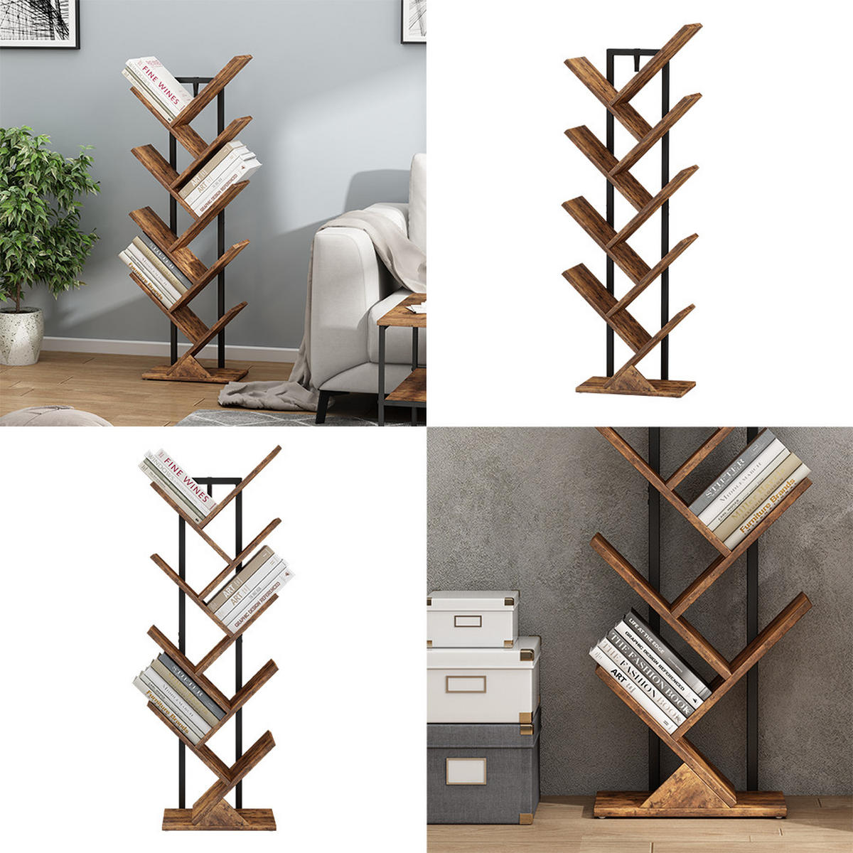 BÜCHERREGAL Fyrk Antikholz 40 x 116 cm - Eichefarben, Holzwerkstoff (40/116/20cm) - Vicco