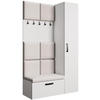 GARDEROBE Margaret I+IV 121/203/43 mit gepolsterten Paneelen - Beige/Schwarz, Holzwerkstoff/Kunststoff (121/203/43cm) - Beautysofa